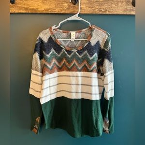 Color Block Long Sleeve Shirt Fleece